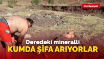 Deredeki mineralli kumda şifa arıyorlar