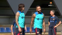 Suave sesión de recuperación del Barça en la ciudad deportiva