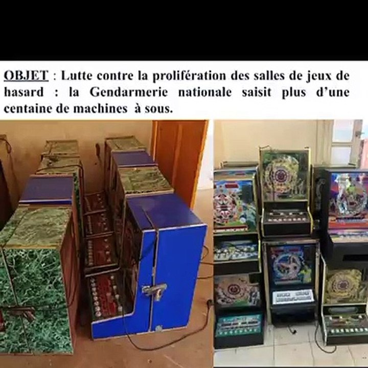Lutte contre la recrudescence des salles de jeux de hasard:La Gendarmerie saisit une centaine de machines à sous