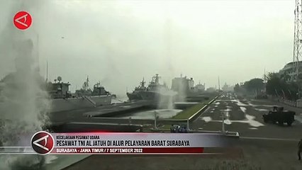 Pesawat Bonanza Milik TNI AL Jatuh di Alur Pelayaran Barat Surabaya