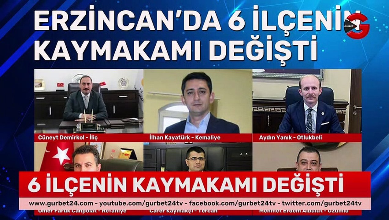 Erzincan'da altı ilçenin kaymakamı değişti