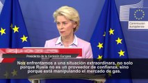 Von der Leyen pide limitar el precio del gas ruso y tasa de solidaridad a las energéticas