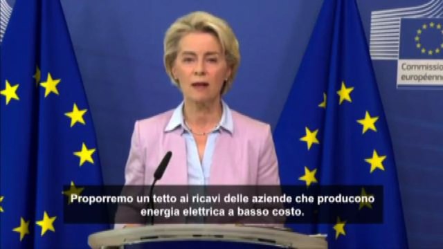 Von der Leyen: proporremo tetto ricavi dei produttori di energia