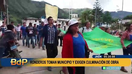 Ronderos toman municipalidad de Chontali en Jaén