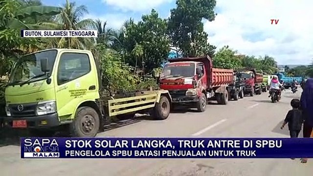Stok Solar Langka di Kabupaten Buton Sulawesi Tenggara, Truk Antre di SPBU