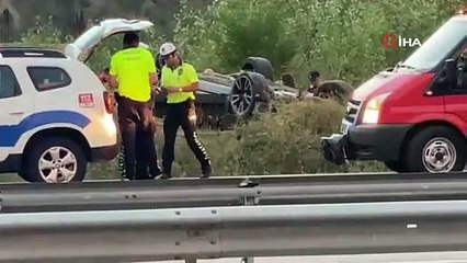 Kontrolden çıkan cip takla attı: 3 yaralı