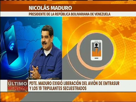 Presidente Maduro: Secuestro del avión Emtrasur en Argentina es una maniobra contra Venezuela