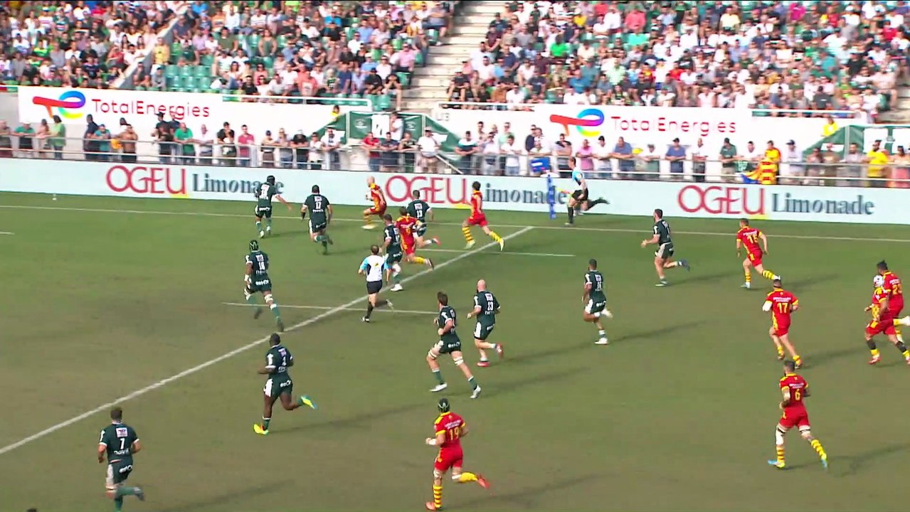 TOP 14 - Essai de Lucas DUBOIS (USAP) - Section Paloise - USA Perpignan - Saison 2022/2023