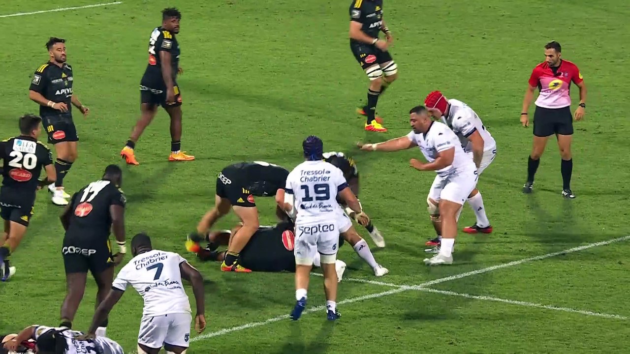 TOP 14 - Essai de Clement DOUMENC (MHR) - Stade Rochelais - Montpellier Hérault Rugby - Saison 2022/2023
