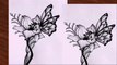 How to draw a beautiful flower and butterfly step by step very easy, flower drawing, butterfly drawing
