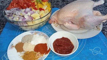 الفراخ المشويه بالخضار ف الكيس الحراري