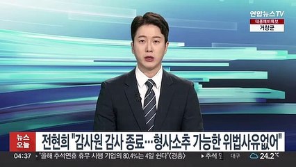 전현희 "5주 감사원 감사 종료…형사소추 가능한 위법사유 없어"