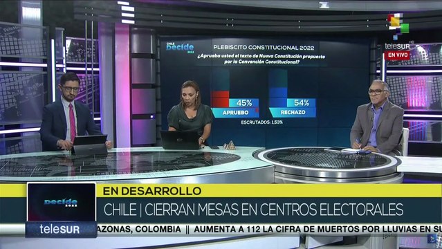 Tercer cómputo del Servel en plebiscito de Chile informa que se han contado el 6,40% de los votos