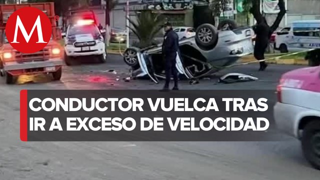 Conductor a exceso de velocidad provoca accidente vehicular en la México-Texcoco