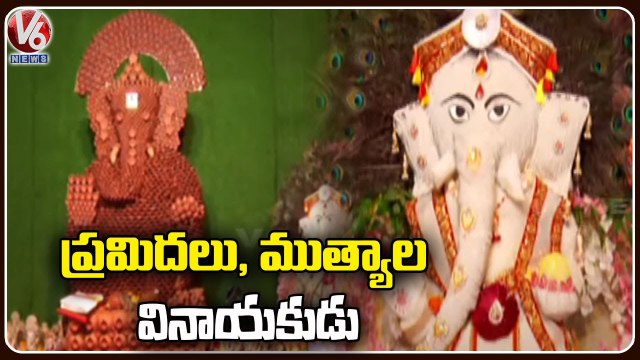 Different Type Of Ganesh Idols Attracts Public In Vanasthalipuram | Hyderabad | V6 News