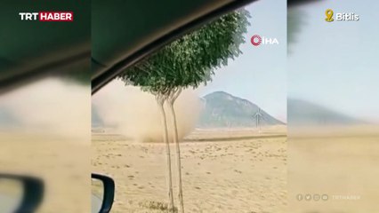 Bitlis'te 'kum şeytanı' adı verilen hortum böyle görüntülendi