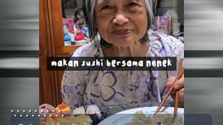 Viral Video Nenek Makan Belasan Sushi Ogah Berhenti, Endingnya Malah Bikin Nyesel