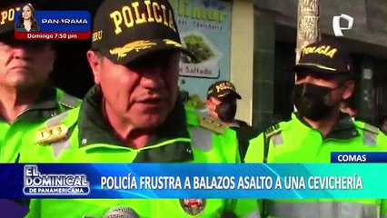 Comas: Policía frustra a balazos asalto a una cevichería