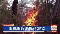 86 nuevos focos de quemas activos en Santa Cruz