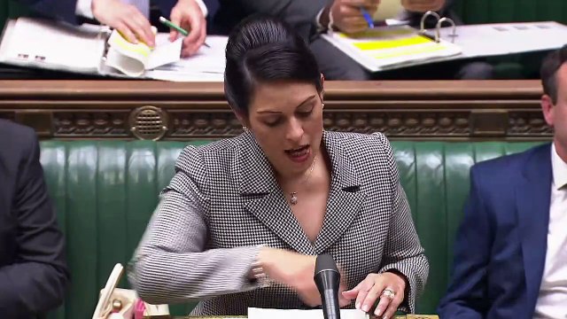 'Shut up' says Priti Patel to hecklers in the Commons