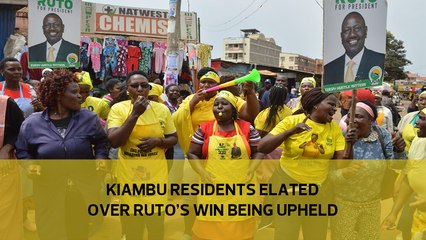 Kiambu residents celebrate Ruto's win