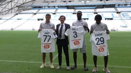 Marseille - Bailly, Harit et Kaboré présentés sur la pelouse du Vélodrome