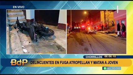 Chorrillos: Ladrones atropellan y matan a joven cuando intentaban huir de la policía