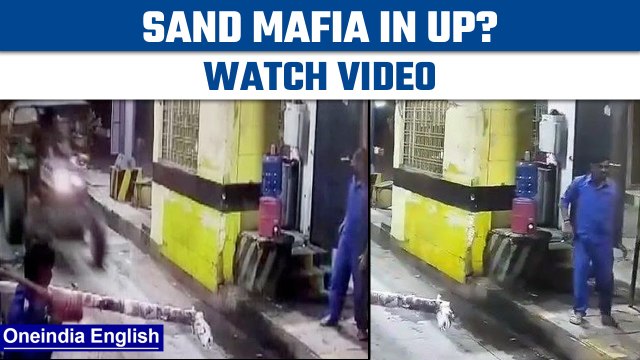 Viral Video: 13 sand-laden tractors speed through toll plaza in UP's Agra | Oneindia news *News