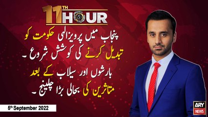 11th Hour | Waseem Badami | ARY News | 5th September 2022