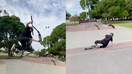 'Passionate scooter rider tries his hand at BALLSY aerial tricks '