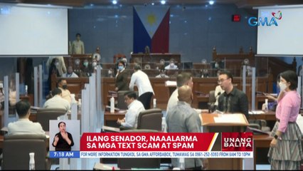 Ilang senador, naaalarma sa mga text scam at spam | UB