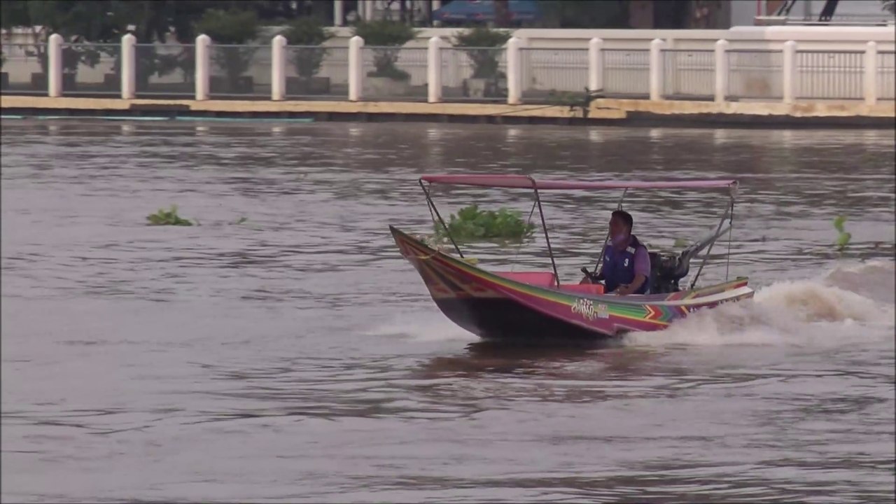 Passenger Speed boat at Koh Kret Island Chao Phraya river Thailand