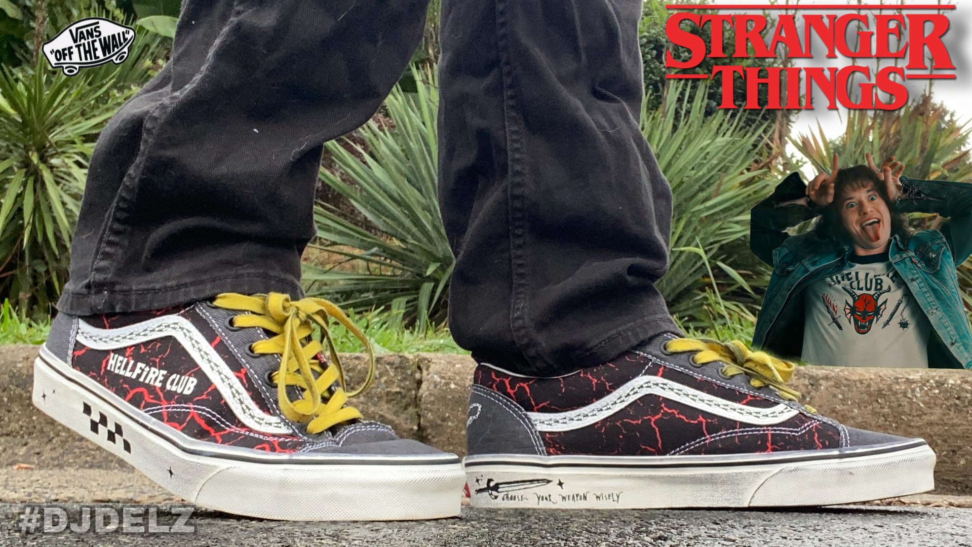 Stranger things vans style 36 Eddie Munson Hellfire Club Sneaker on feet  Review - video Dailymotion
