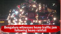 Bengaluru witnesses heavy traffic jam following heavy rainfall