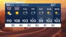The heat goes on with temps near 110