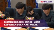 Momen Kocak Shin Tae-yong Kesulitan Buka Nasi Kotak, Publik Dibuat Ngakak