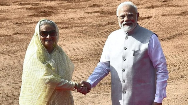 Bangladesh PM Sheikh Hasina meets PM Modi at Hyderabad House