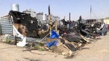 Irak'ta iç göçmenlerin kaldığı kampta yangın çıktı
