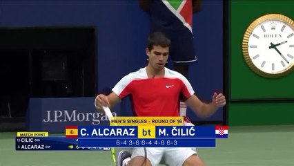 Alcaraz overcomes Čilić in US Open five-set thriller