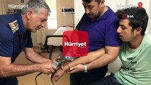 Yerde bulduğu kelepçeyi koluna taktı, çıkaramayınca imdadına itfaiye ekipleri koştu