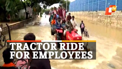 Tractors For Employees In IT Hub Bengaluru Amid Flood