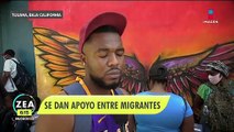 Migrantes haitianos acampan al exterior de albergues para poder ingresar a EU