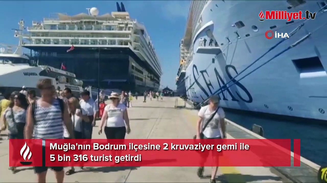 Bodrum'a 2 kruvaziyer gemi ile 5 bin 316 turist...