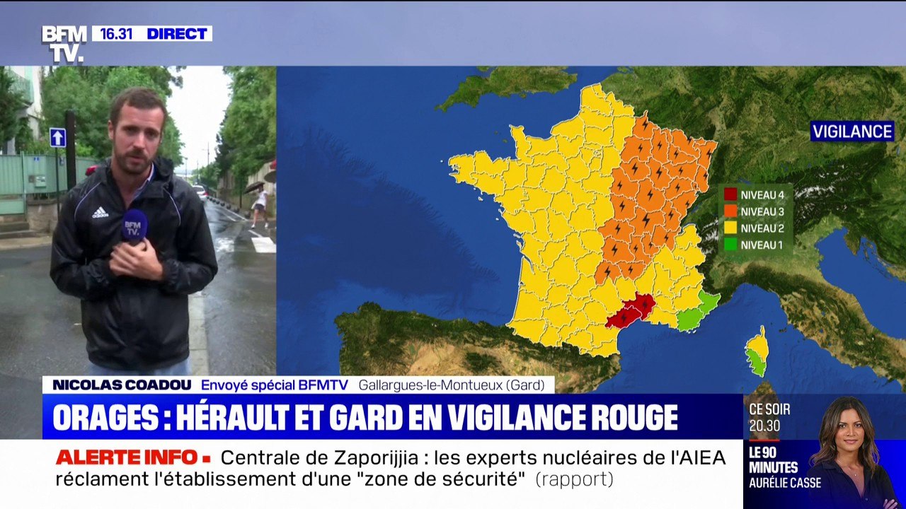 Vigilance orange: des orages stationnaires entre le nord de Montpellier et le nord de Nîmes