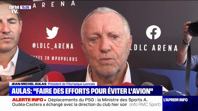 Déplacements du PSG: le président de l'Olympique Lyonnais Jean-Michel Aulas veut faire des efforts pour éviter l'avion