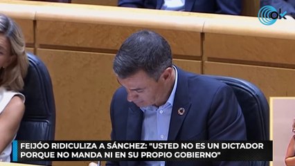 Feijóo ridiculiza a Sánchez Usted no es un dictador porque no manda ni en su propio Gobierno
