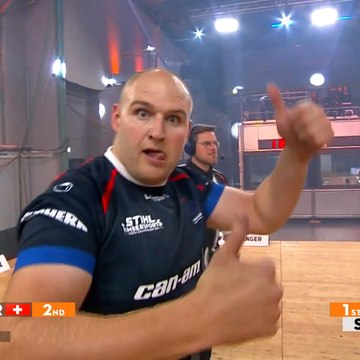 Cet Isérois a battu le record du monde de sciage de rondelles de bois