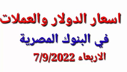 اسعار الدولار والعملات في البنوك المصرية الأربعاء 7/9/2022