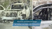 Atacan a trabajadores de la CFE e incendian su vehículo en Sonora