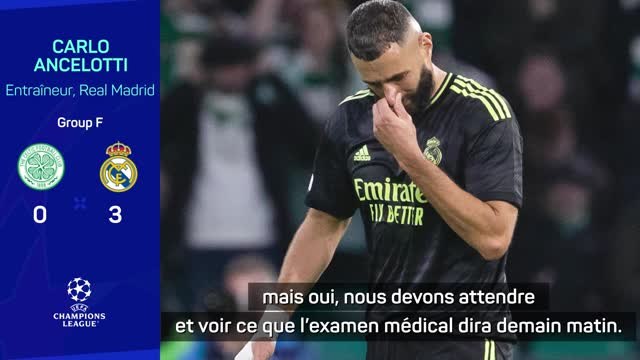 Groupe F - Ancelotti sur la blessure de Benzema : Il n'y a rien d'inquiétant